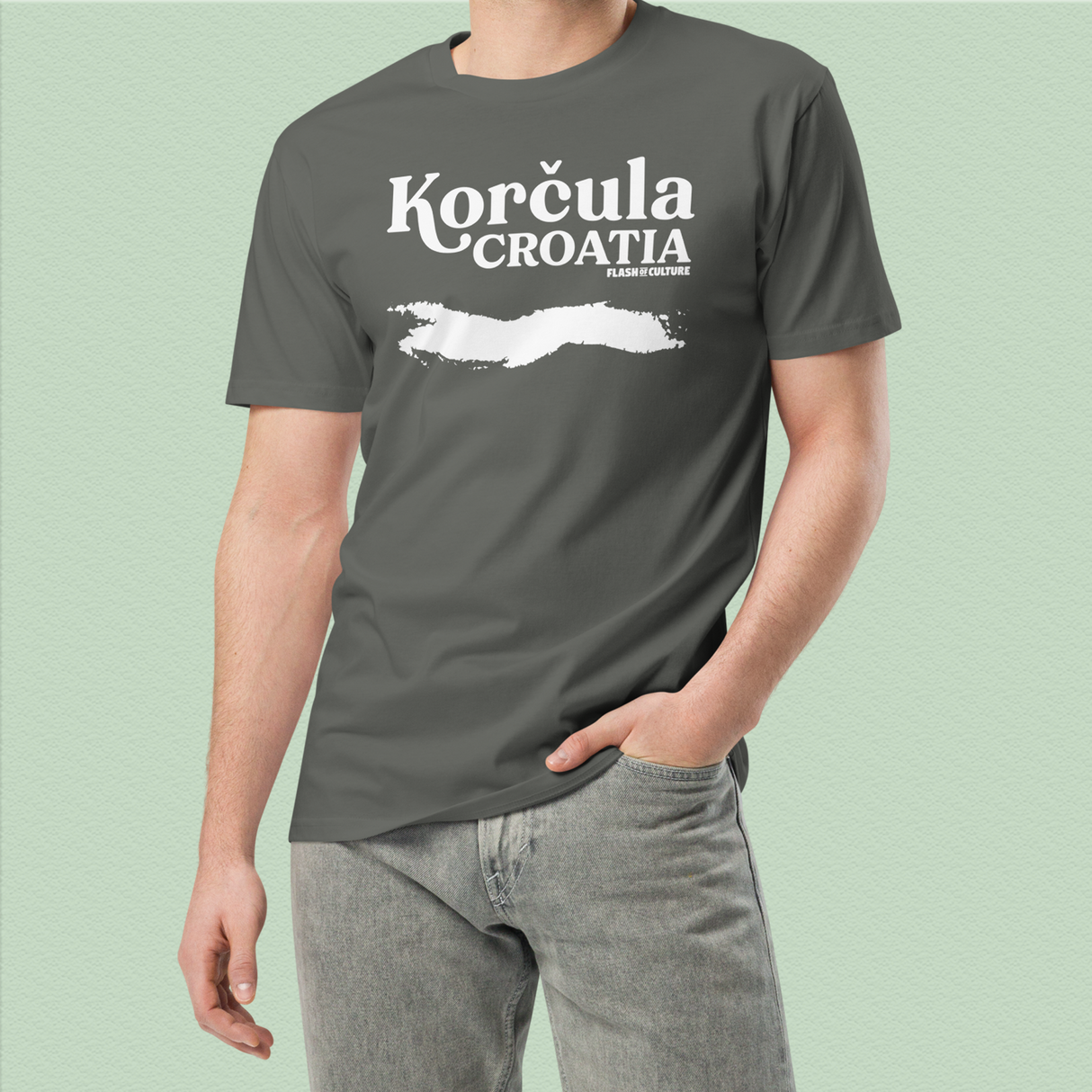 Korcula Croatia Island Map T-Shirt Adult