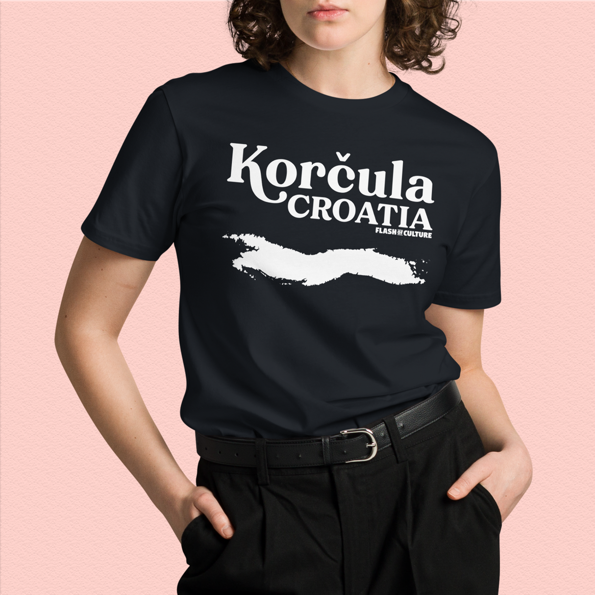 Korcula Croatia Island Map T-Shirt Adult