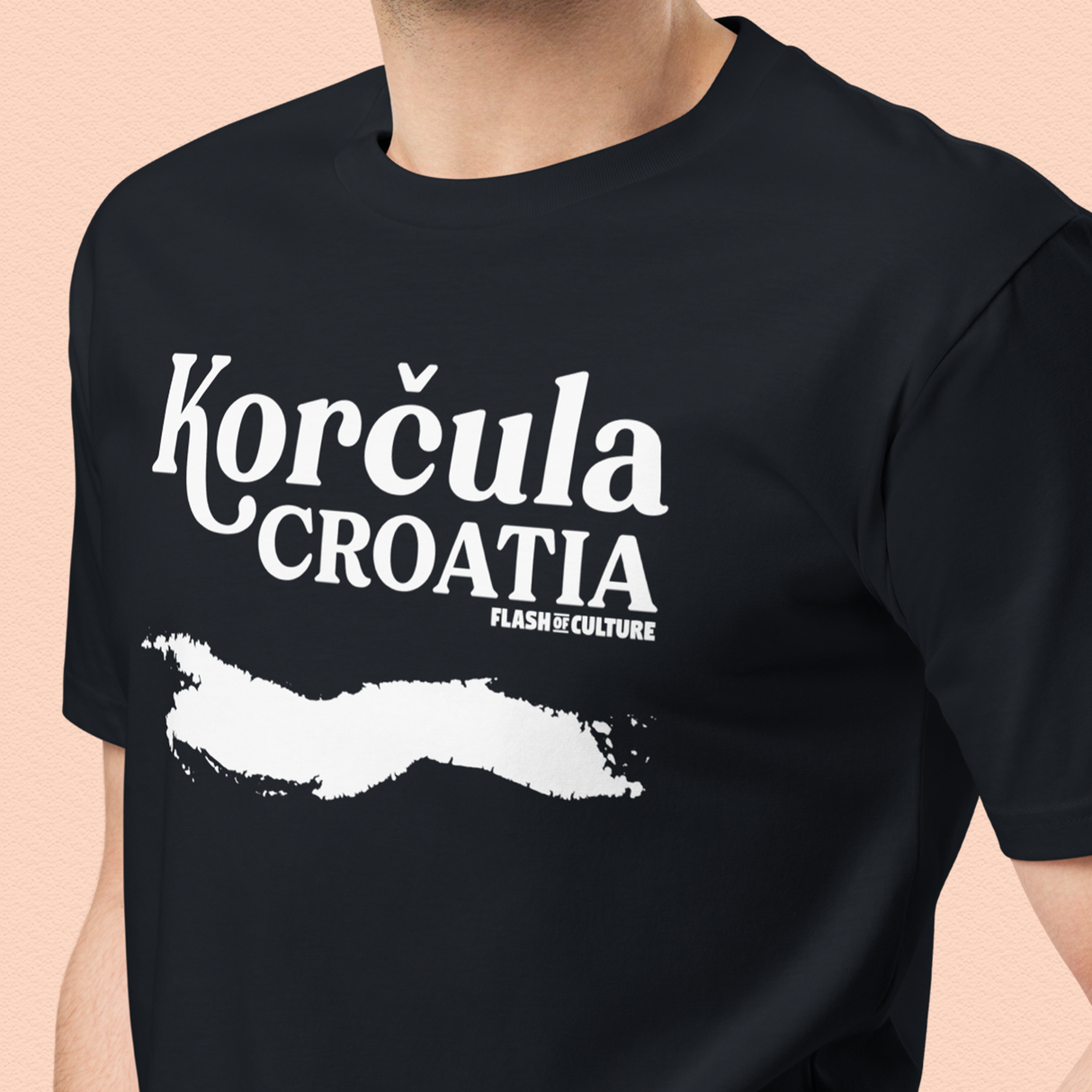 Korcula Croatia Island Map T-Shirt Adult