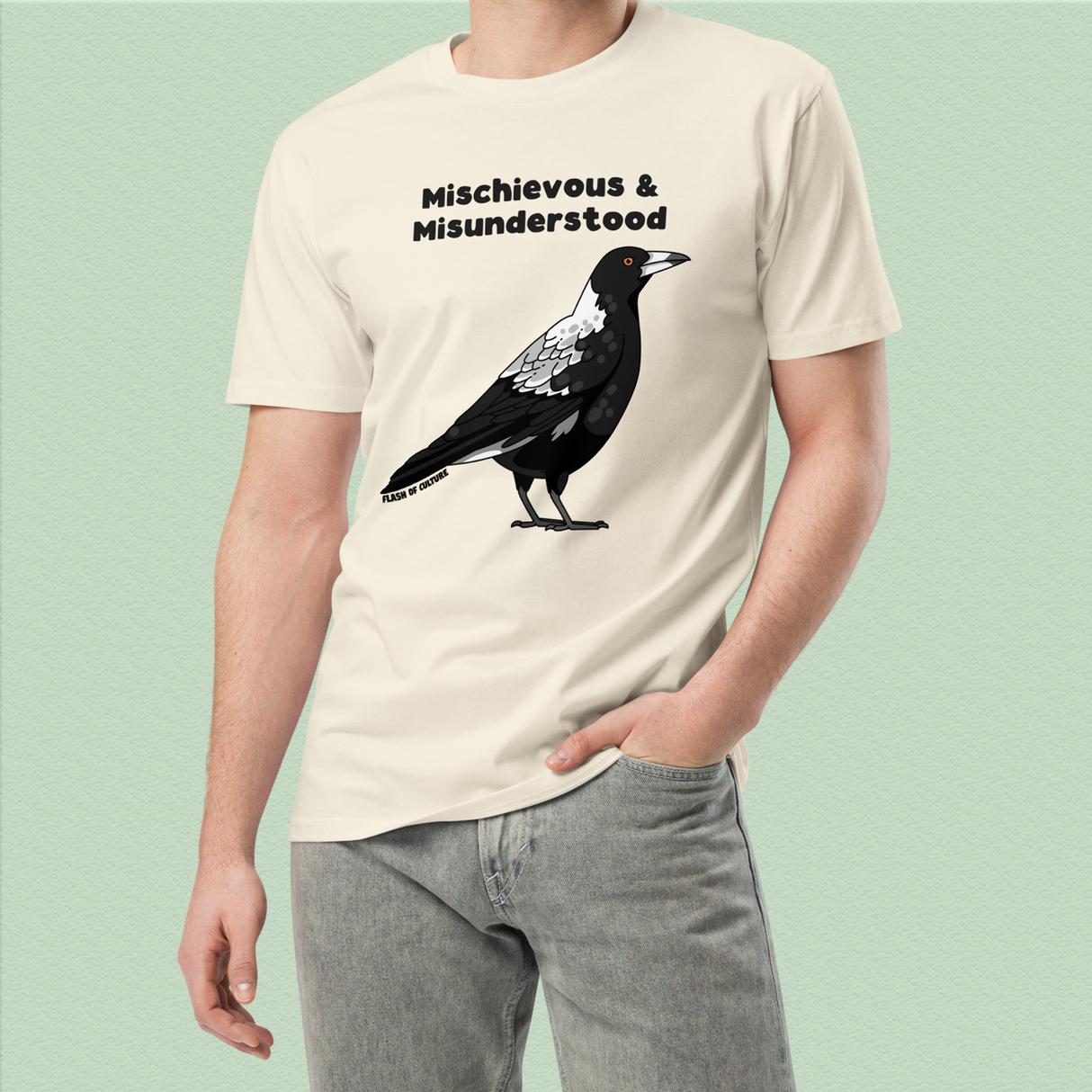 Magpie Adult T-Shirt, Mischievous & Misunderstood