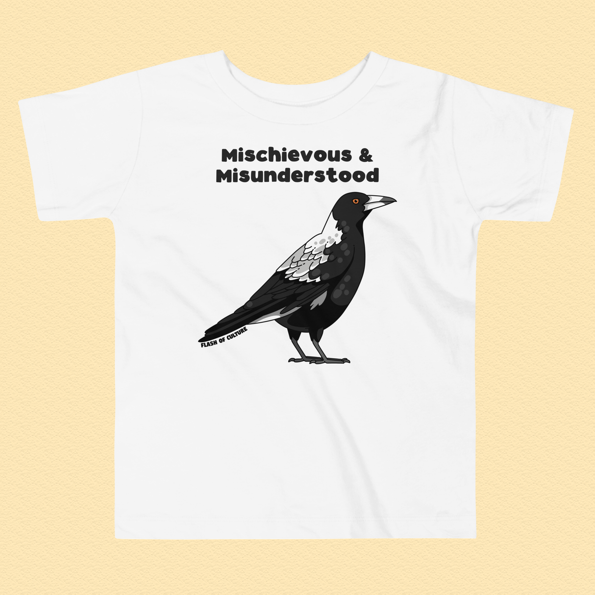 Toddler Magpie T-Shirt, Mischievous & Misunderstood Design