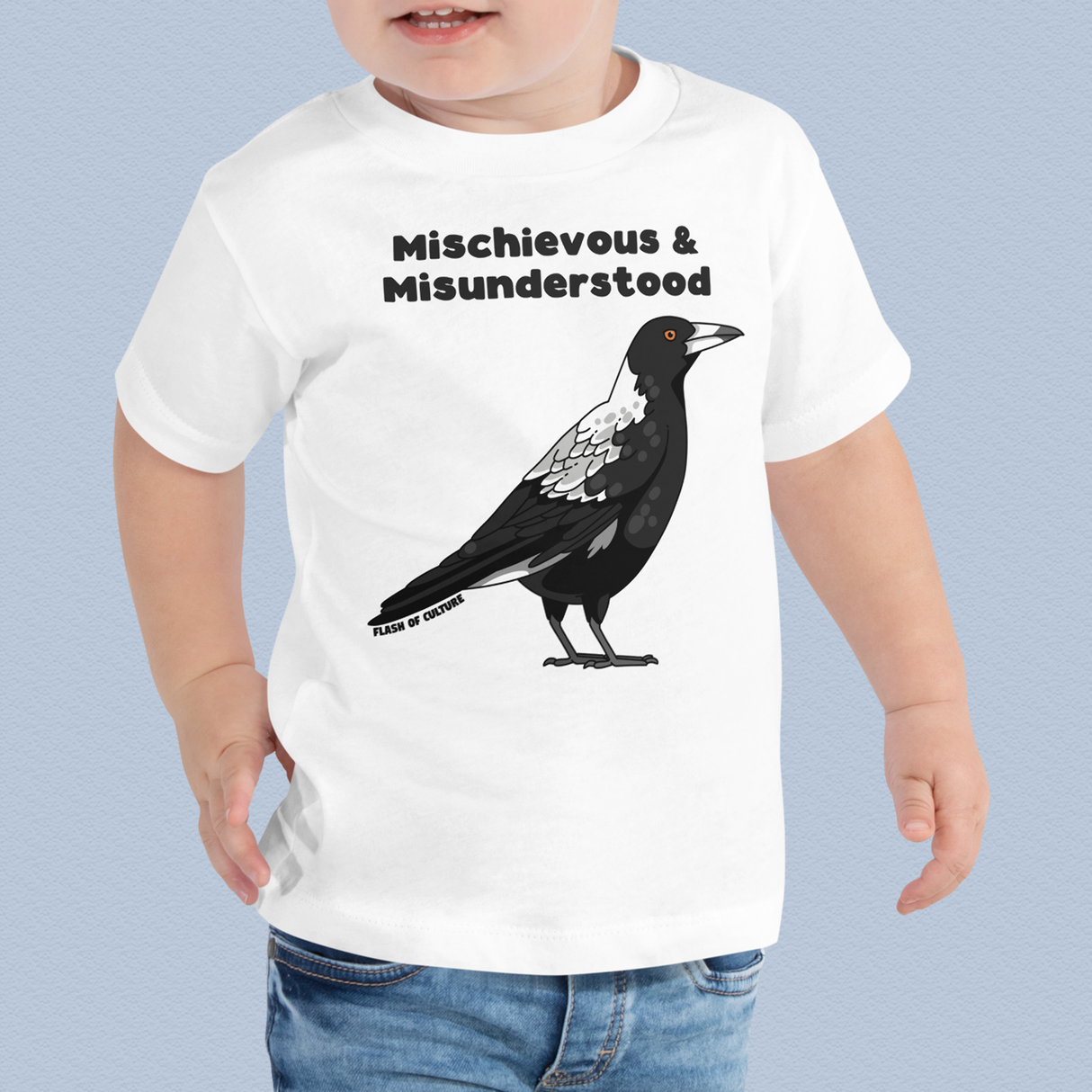 Toddler Magpie T-Shirt, Mischievous & Misunderstood Design