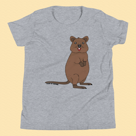 Kids Quokka T-Shirt, Australian Animal Design, Soft Cotton Kids Tee