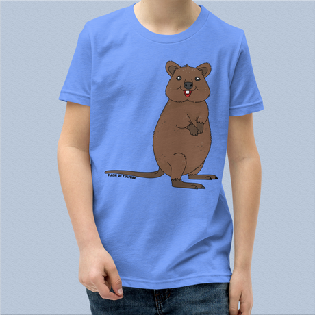 Kids Quokka T-Shirt, Australian Animal Design, Soft Cotton Kids Tee