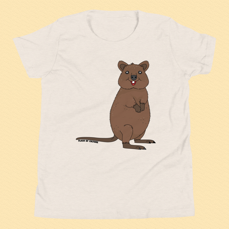 Kids Quokka T-Shirt, Australian Animal Design, Soft Cotton Kids Tee