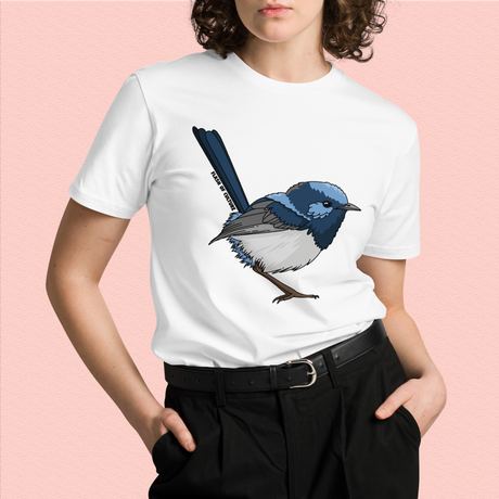 Superb Fairy Wren T-Shirt, Relaxed Fit, Unisex Nature Design, Wildlife Art