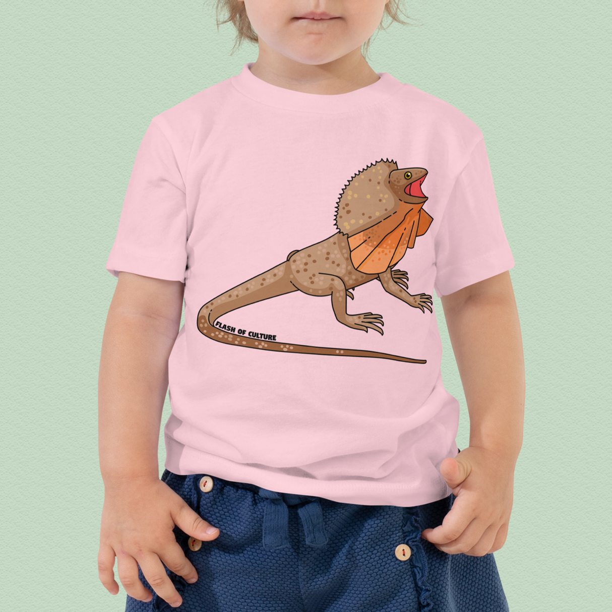 Frill-Necked Lizard Toddler T-Shirt Reptile Design for Little Explorers