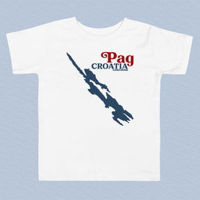 Pag Island Croatia Map T-Shirt Kids Size 2-5 years