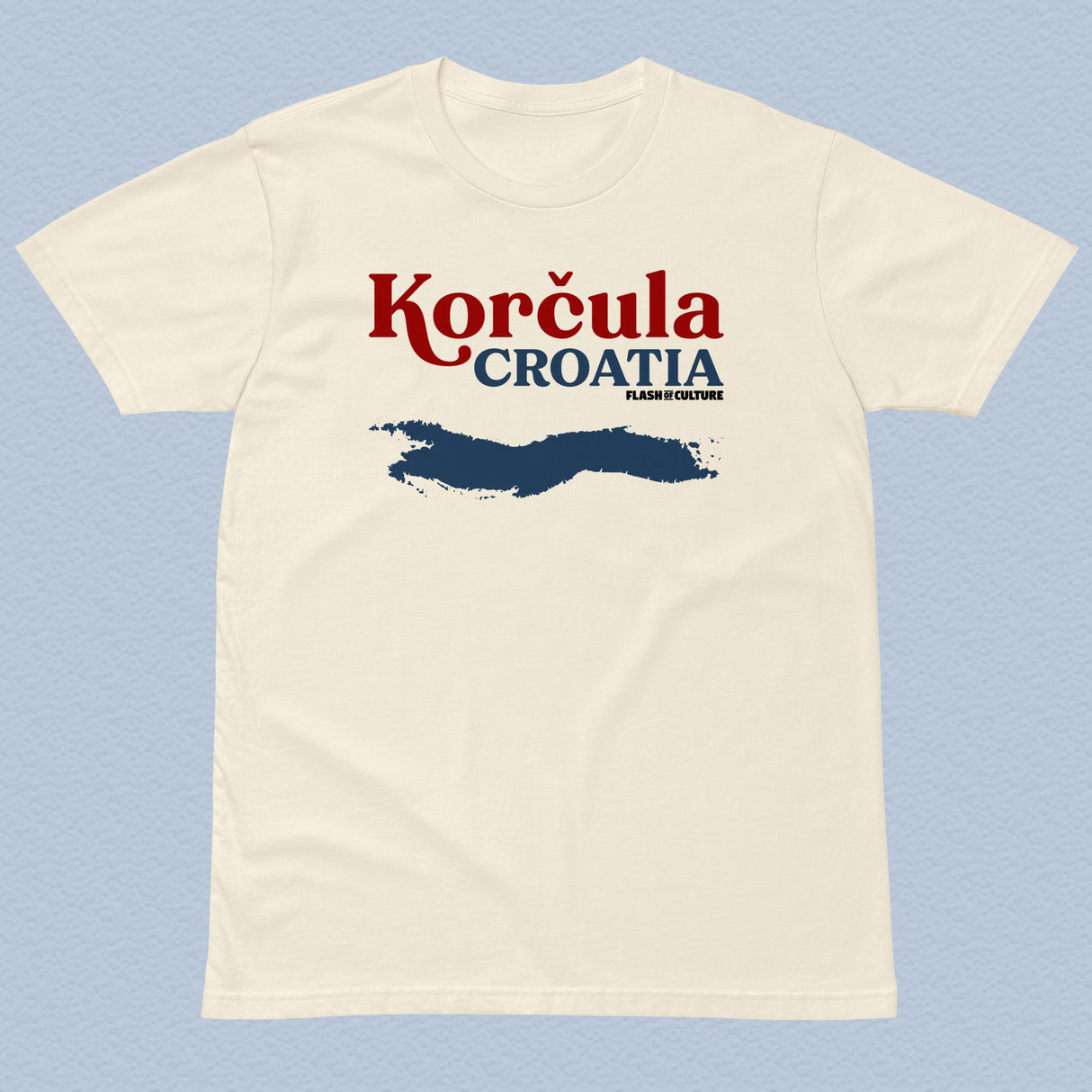 Korcula Croatia Island Map T-Shirt Adult