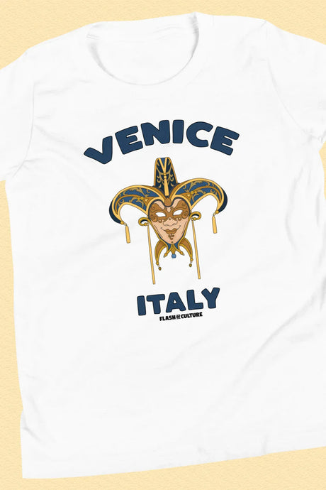 Venetian Mask Italy T-Shirt Kids Youth Size 6+ years
