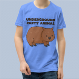 Underground Party Animal Wombat Kids T-Shirt