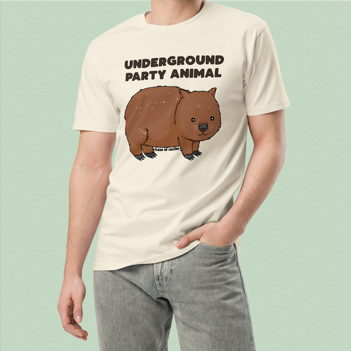 Wombat Underground Party Animal T-Shirt Adult