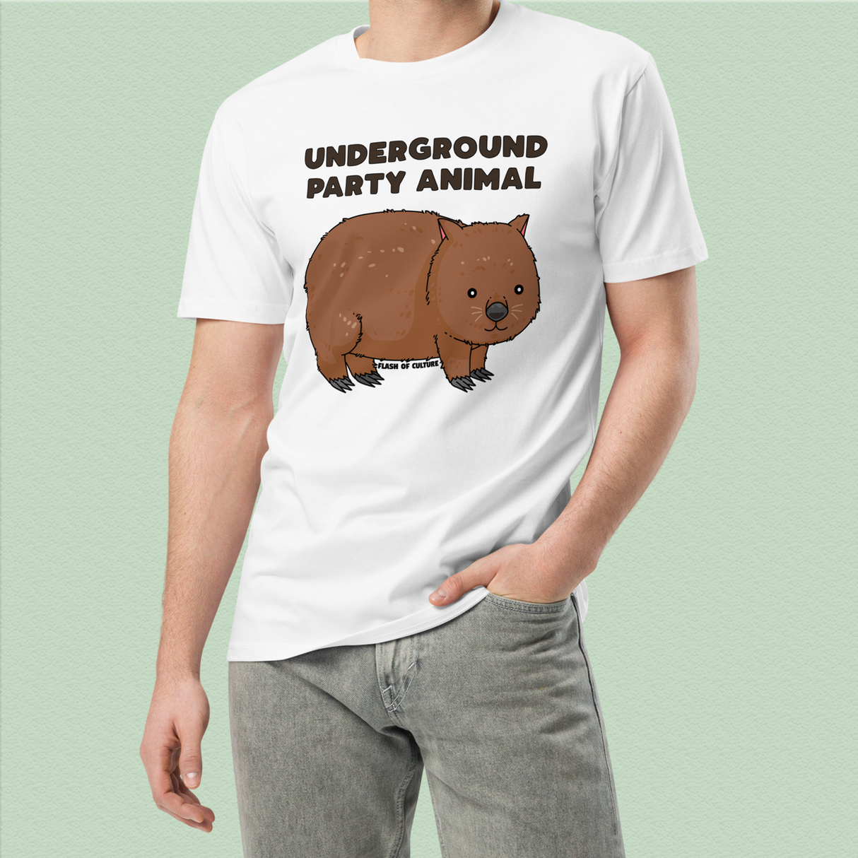 Wombat Underground Party Animal T-Shirt Adult