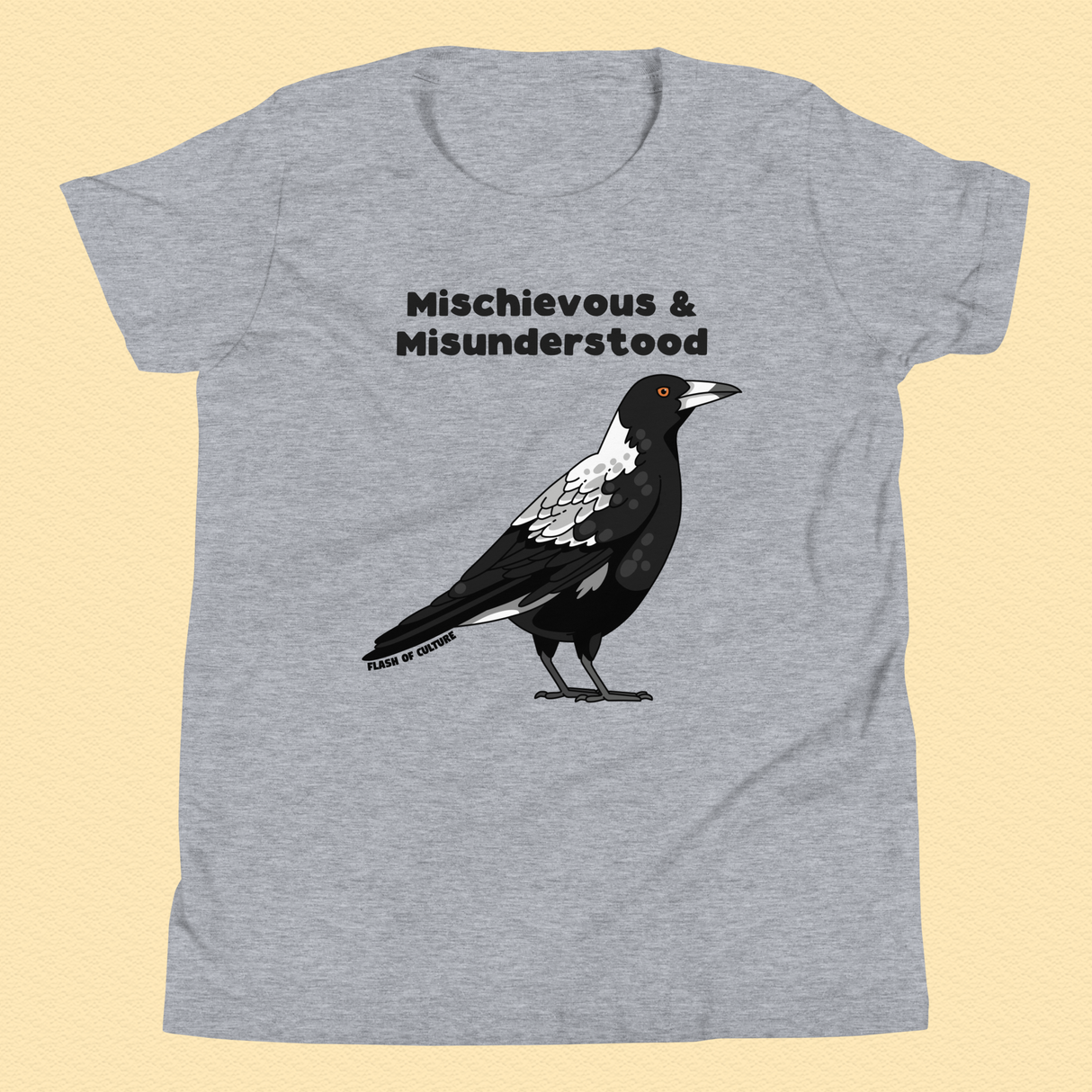 Kids' Magpie T-Shirt, Mischievous & Misunderstood Design