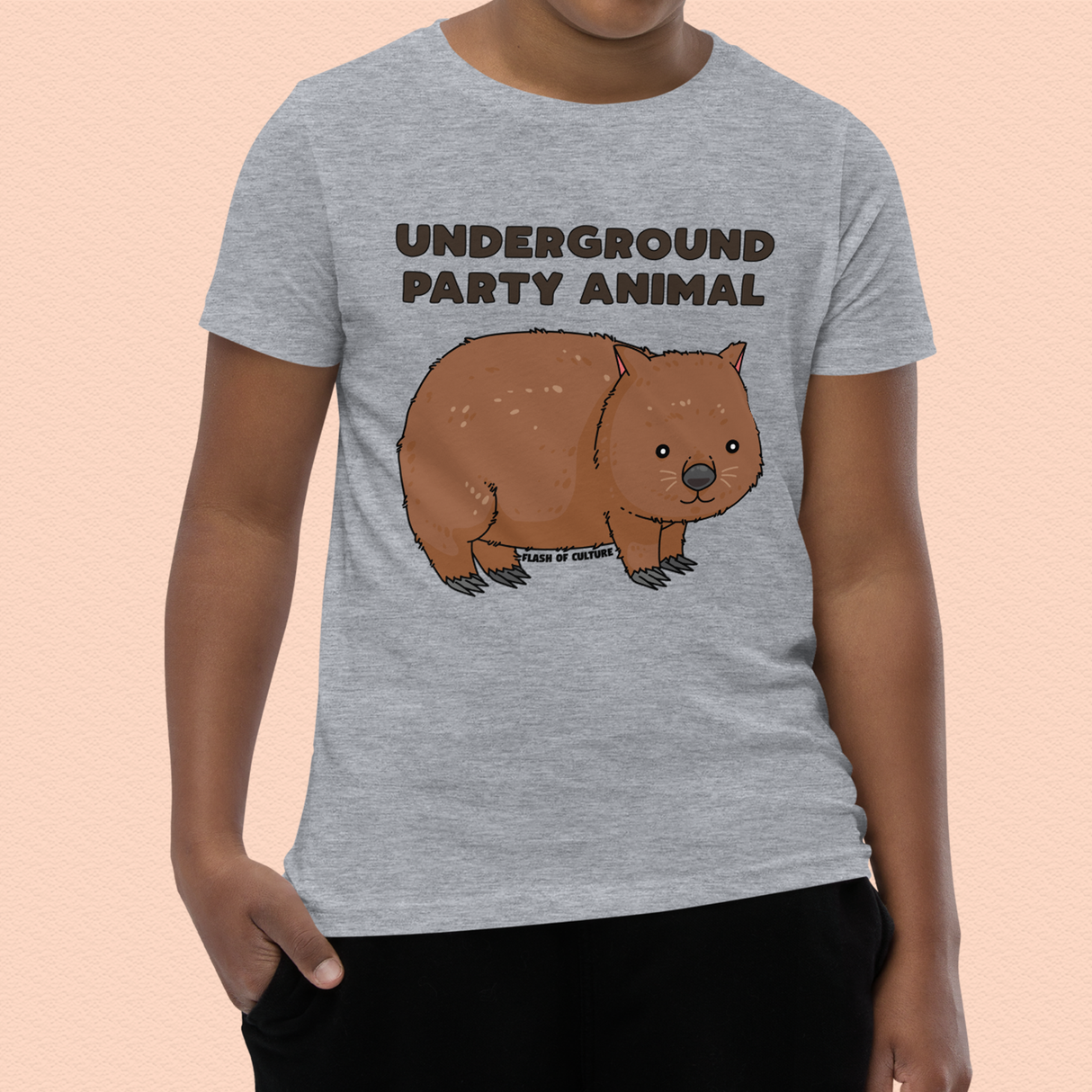 Underground Party Animal Wombat Kids T-Shirt