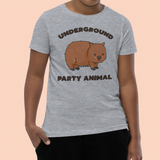 Underground Party Animal Wombat Kids T-Shirt