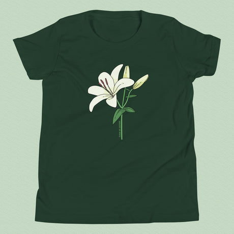 Italian Lily Flower T-Shirt Kids Youth Size 6+ years