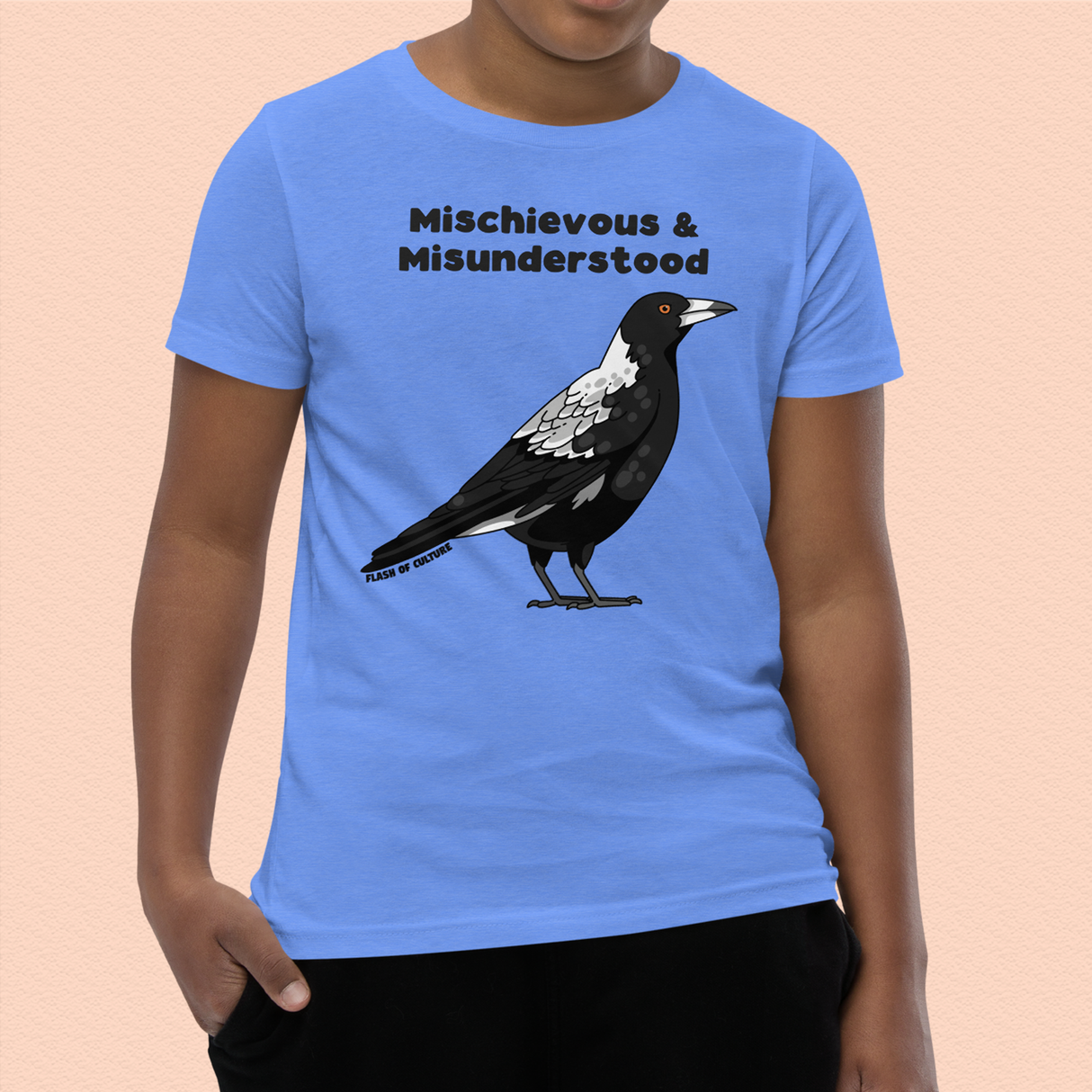 Kids' Magpie T-Shirt, Mischievous & Misunderstood Design