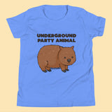 Underground Party Animal Wombat Kids T-Shirt