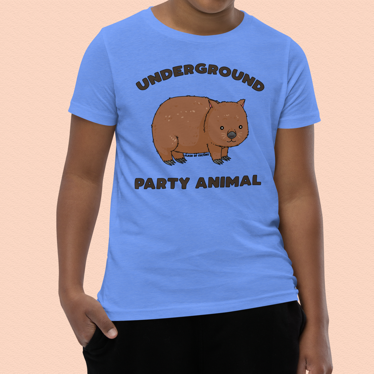 Underground Party Animal Wombat Kids T-Shirt