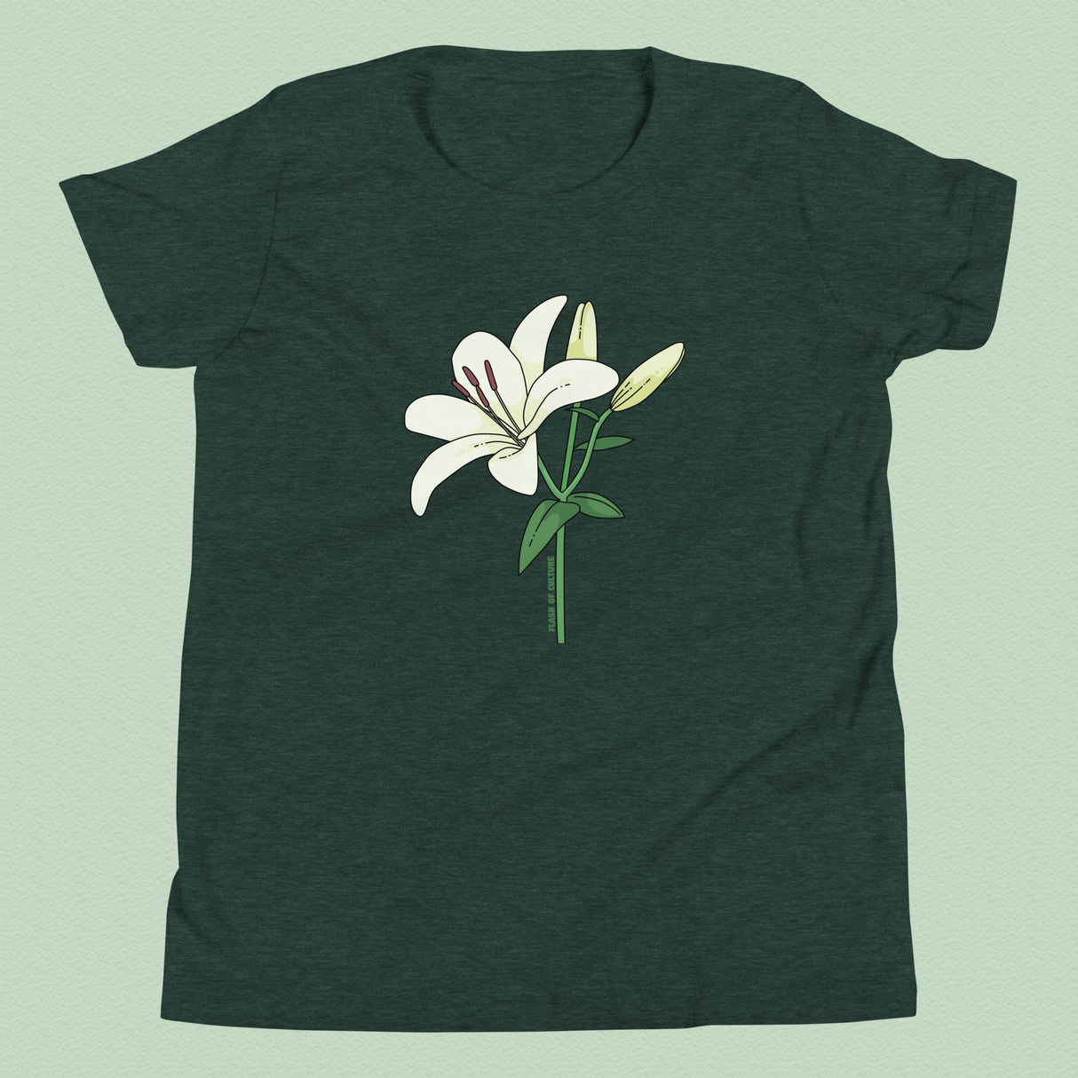 Italian Lily Flower T-Shirt Kids Youth Size 6+ years