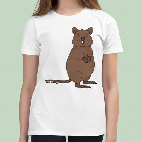 Kids Quokka T-Shirt, Australian Animal Design, Soft Cotton Kids Tee