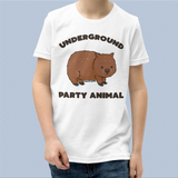 Underground Party Animal Wombat Kids T-Shirt