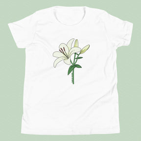 Italian Lily Flower T-Shirt Kids Youth Size 6+ years